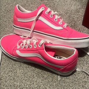 Vans Neon Pink Lace-Up Sneakers